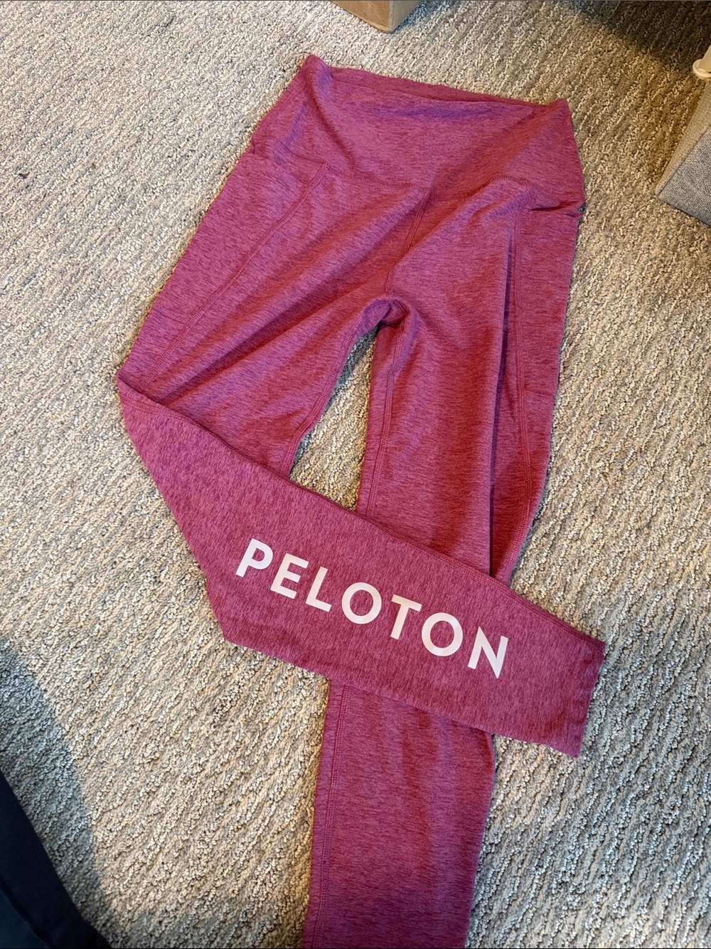 Peloton Kids' Maroon/Pink Performance Leggings